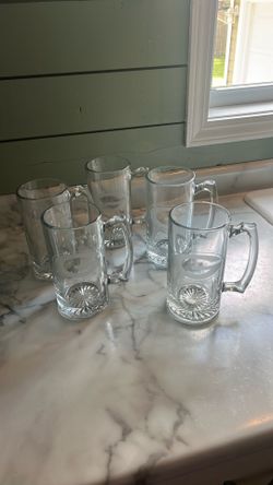 5 Green Bay Packer beer mugs