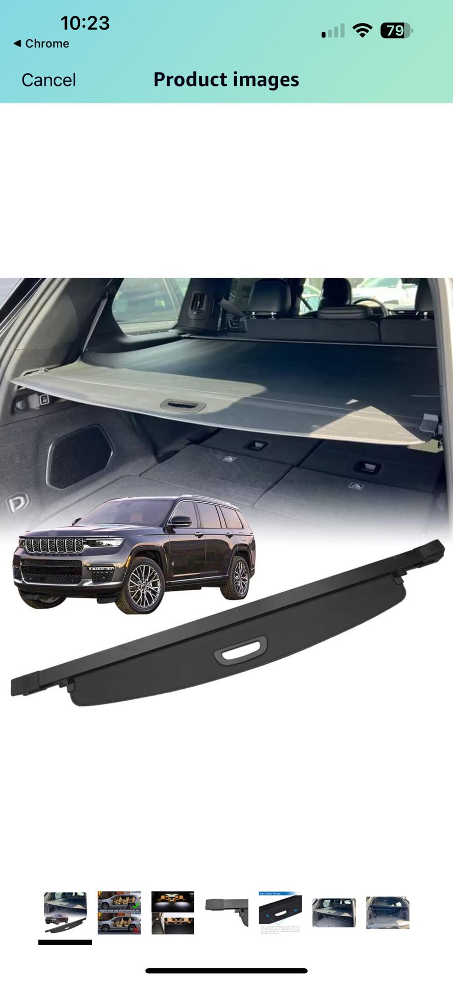 Compatible with All-New 2024-2021 Jeep Grand Cherokee L (3-Row;WL) Rear Cargo Security Shade Cover Privacy Screen Retractable Storage Tonneau Cargo Co