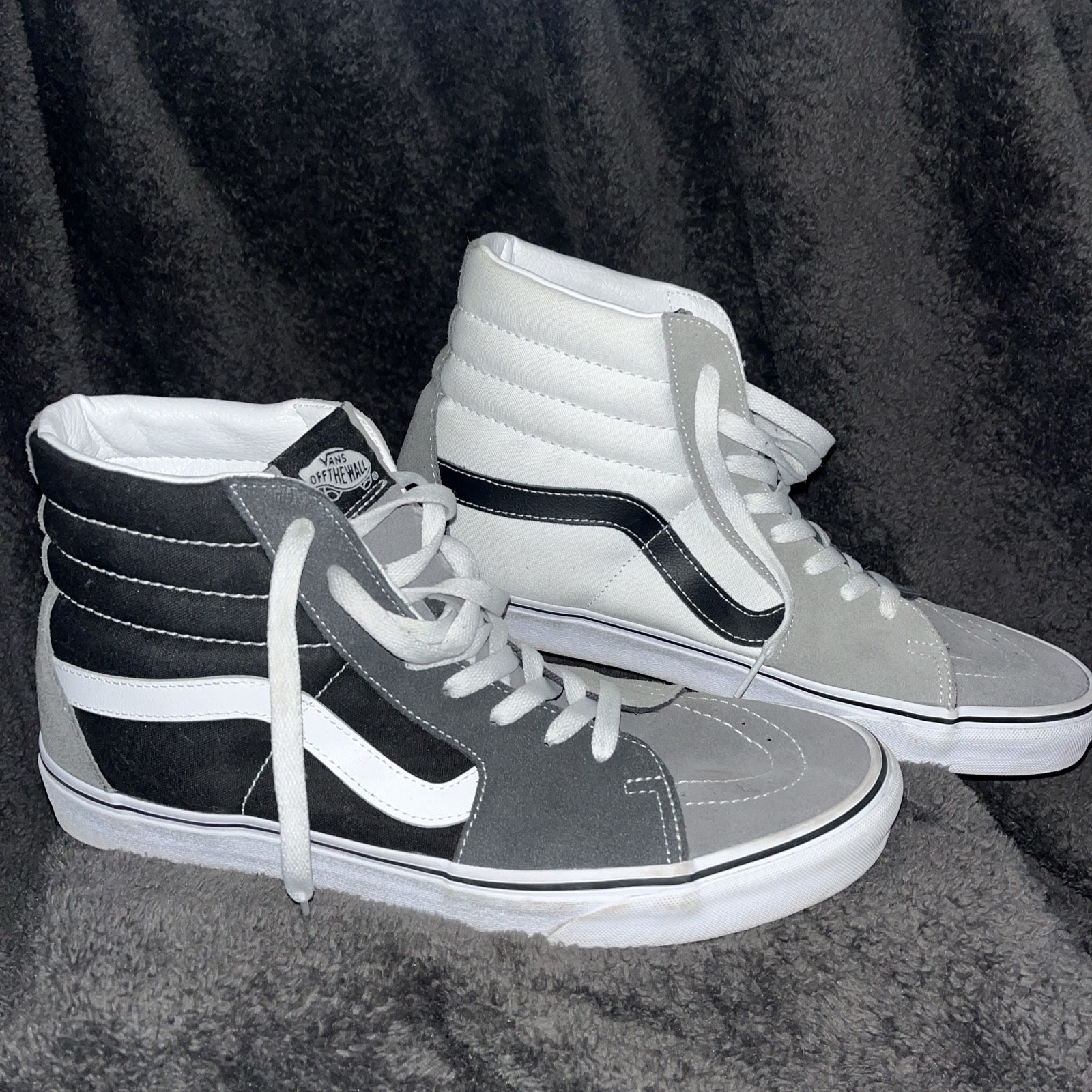 VANS Old Skool Men’s 11 White Grey Black Sk8 High Top Skate Shoes
