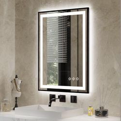 LED Bathroom Mirror, 24x32 Inch
