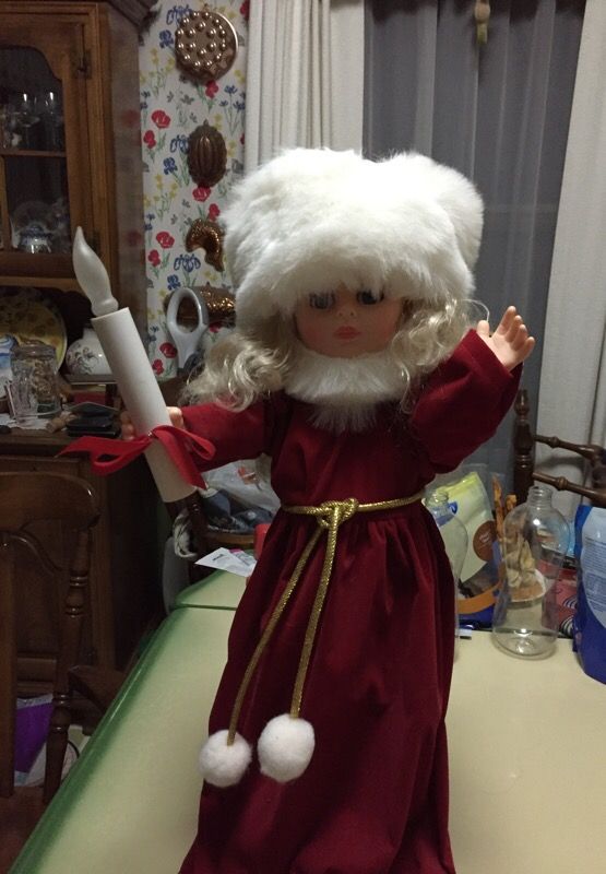 Christmas moving girl figure doll