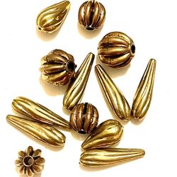 Lot Of Gold Tone Decorative Beads
