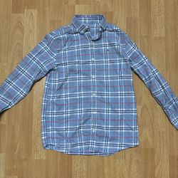 Vineyard Vines Boys Button-Down Shirt Size L (14/16) Blue Red Plaid Long Sleeve