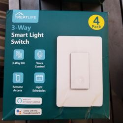 3 Way Smart Switch, Treatlife 2.4GHz White Smart Light Switch 4 Pack

