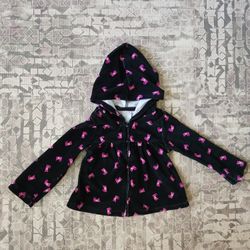 Wonderkids 2T Girl's Hooded Zip-up Black Jacket