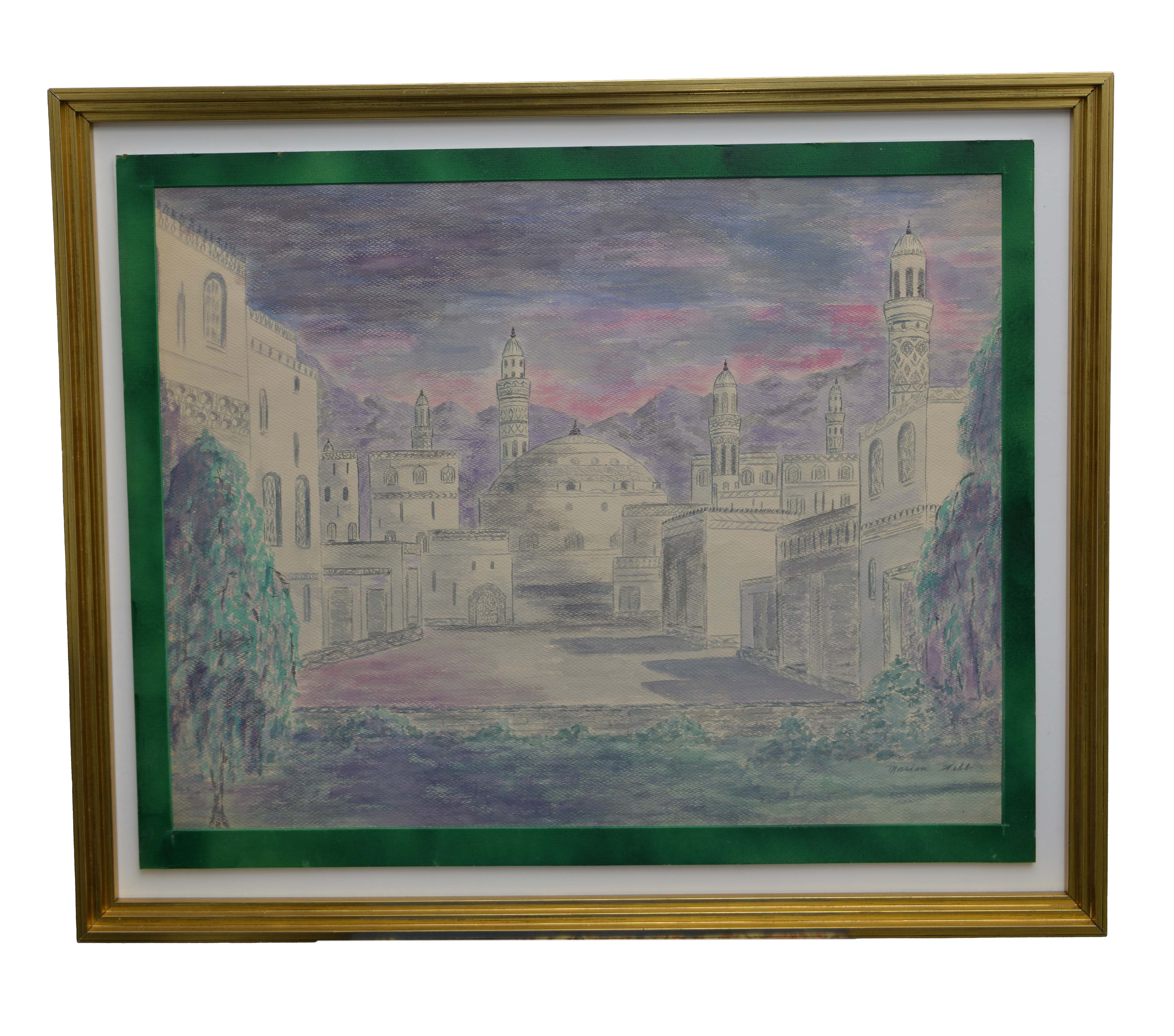 Twilight Medina, Pastel Painting by Marion Webb