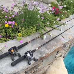 TWO Shakespeare Ugly Stik Fishing Rods with Daiwa Casting Reels.