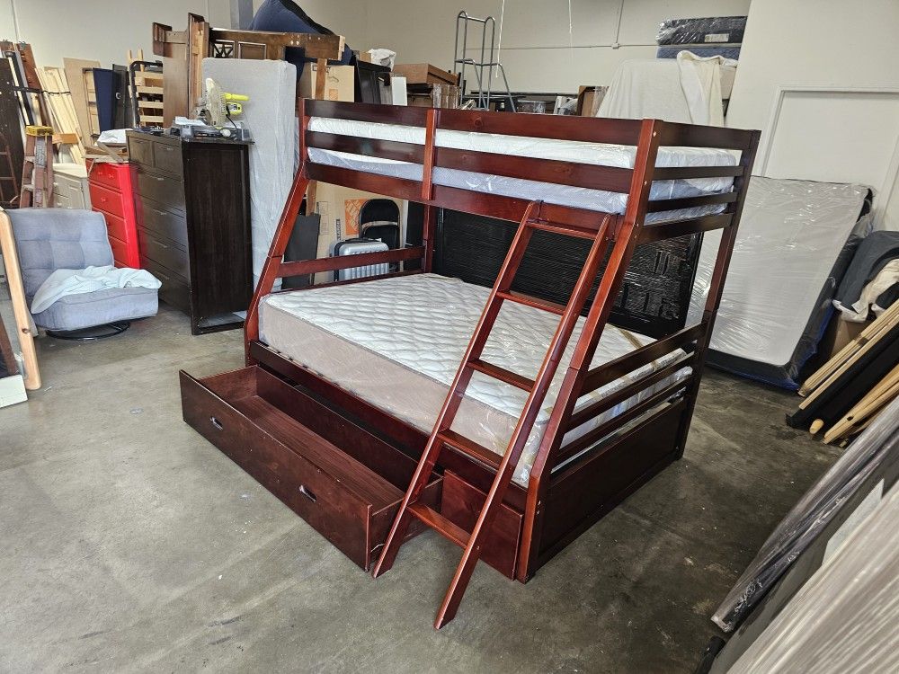 Twin Over Full Bunk Bed And Mattress