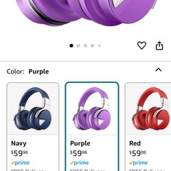 BRAND NEW PURPLE BLUETOOTH HEADPHONES