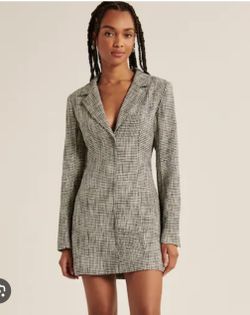 Abercrombie Houndstooth Tweed Mini Blazer Dress