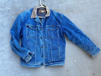Vintage Wrangler denim blanket lined coat USA made 42L XL