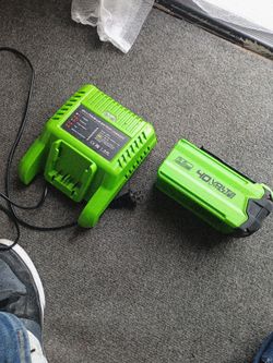 Greenworks battery and charger 40volt lithium 2 ah $65 firm price