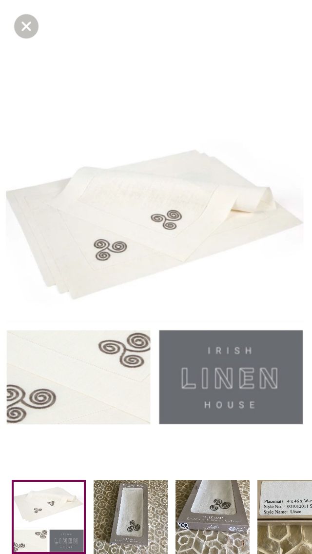 NEW! Irish Linen House Uisce Placemats Hemstitched