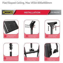 TV Ceiling Mount 37-80" Holds Up To 110lbs 