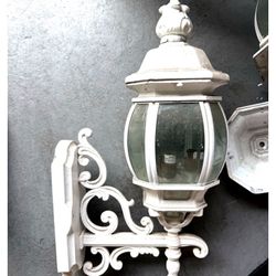 Vintage Italian Cast-Aluminum Outdoor Wall Lantern