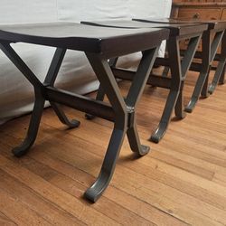 Dining Room  Metal Wooden Saddleback Stools