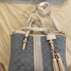 Blue And White Coach Bag 