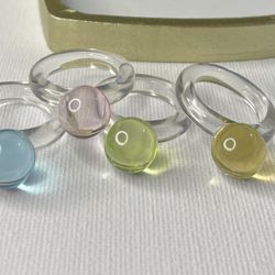 Minimalist Resin Ring Set Of 4