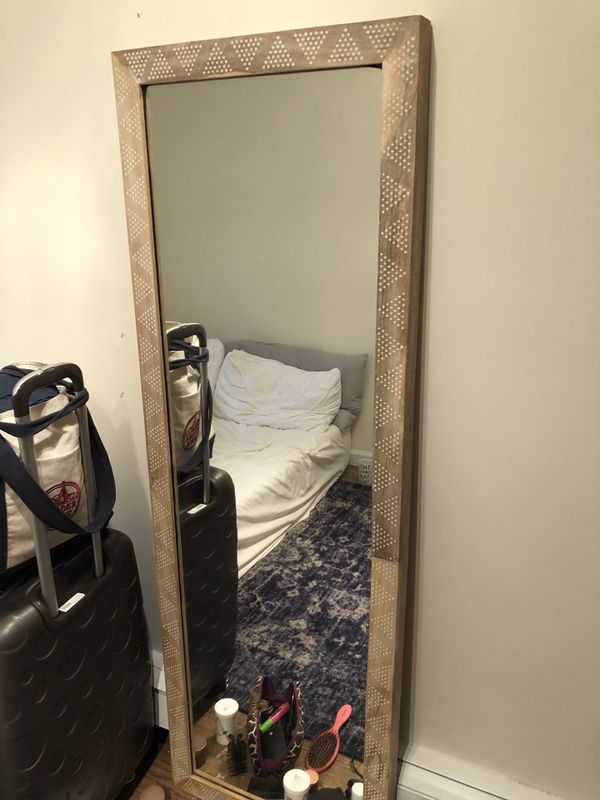 Carved Dot Natural Wood Floor Mirror Opalhouse For In Worcester Ma Offerup