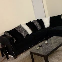Sectional Couch Sofa Black 
