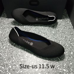 Rothy's Black Round Toe Flats Retired/Size Us 11.5 w