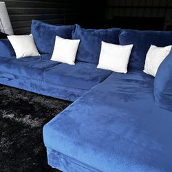 Oversized Blue Sectional Sofa 