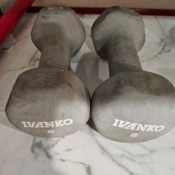 Pair of Ivanko 8lb Pound Hand Weights Dumbells 