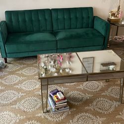 Sofa Sleeper W/ mirror coffee table