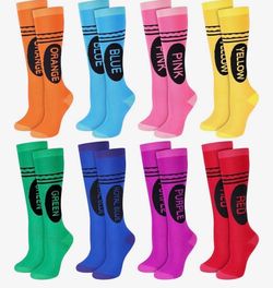 Crayon Knee-High Socks 8-Pair Set