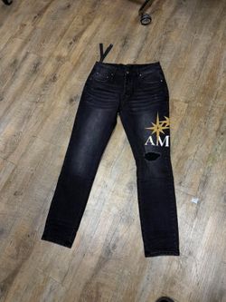 Purple jeans and shorts