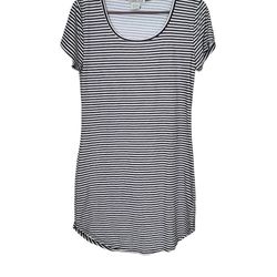 Women's T-shirt Dress Black And White Stripes Size Medium 