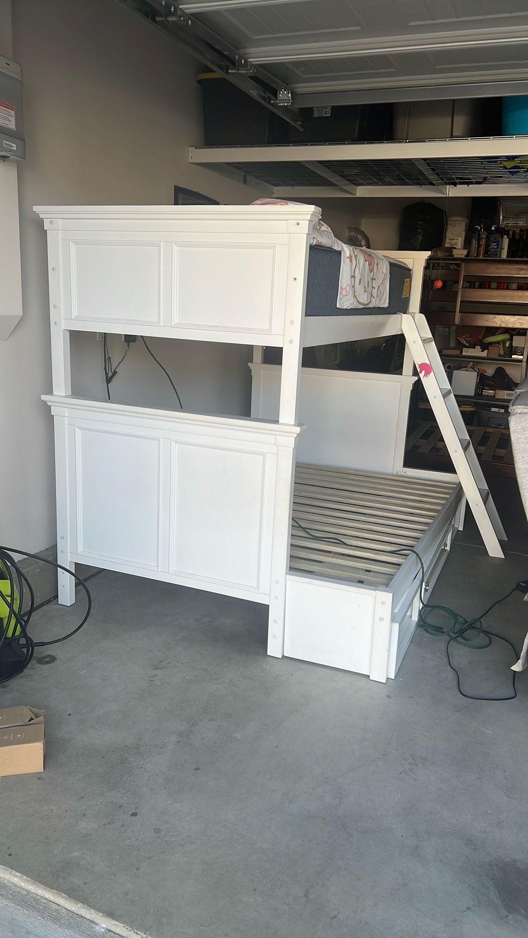 White Bunk Bed With Twin Mattress