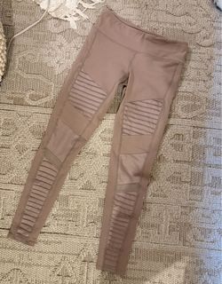 Alo yoga taupe moto mesh leggings Sz small