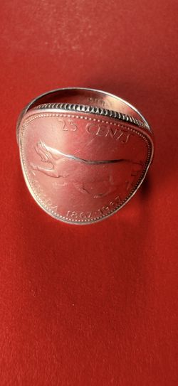 Vintage Rare Canadian Silver Centennial Cat Ring Size 10