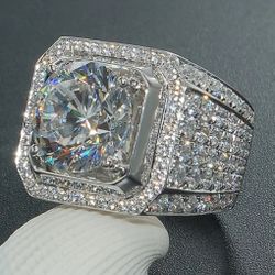 Glamorous Synthetic Cubic Zirconia Wide Ring for UNISEX Businessman’s Sizes 6,8,10