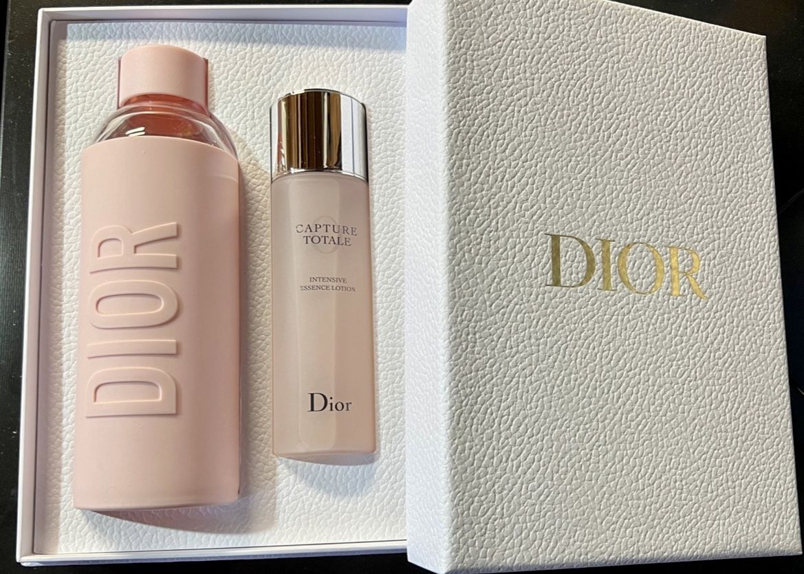 Dior Pink Water Bottle Capture Totale Intensive Essence Lotion 5oz Set New