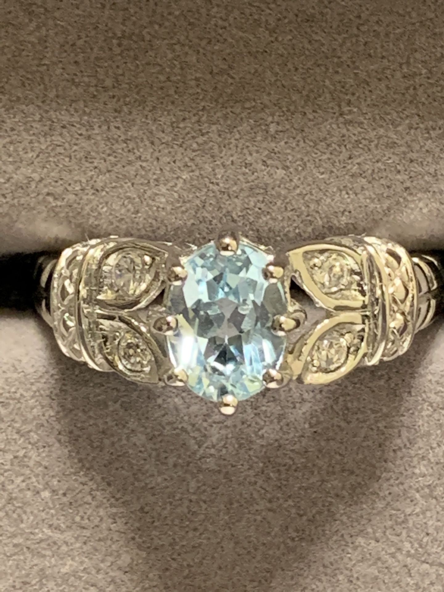 Avon Sterling Silver Blue Topaz Ring - Size 7