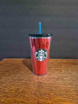 Collectible Holiday Edition Starbucks 16oz Red Shiny/Glossy Cold Cup Tumbler