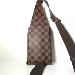 Authentic Louis Vuitton Damier Geronimos Waist Shoulder Body Bag