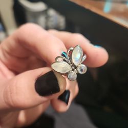 Moonstone Ring Butterfly