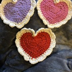 Crochet Valentines Coasters
