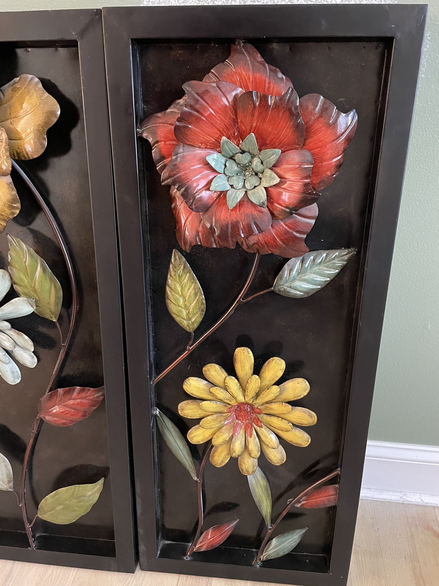Set Of 3 Floral Wall Panels