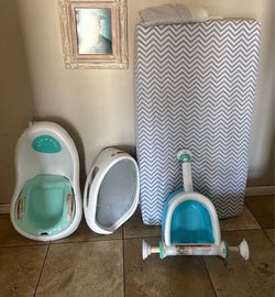 baby baths and bed