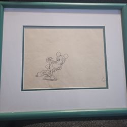 Mickey On Ice 1935 Production Drawing With Certificate Of Authenticity Along With Jetsons And Winnie The Pooh 