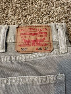Levi's 505 Straight Fit Jeans Mens Size 38x34 Khaki/Tan