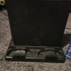 PS4 Slim With Stand And Games
