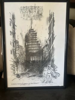 9/11 Port Authority Fallen Heroes Memorial Artwork – Framed