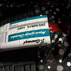 295/50/15 Gripmax Maxgrip Classic White Letters Tires Set