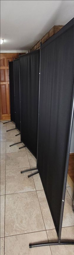 Black Freestanding Room Dividers - 4 Panels