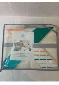Cloud island sweet critters 4 piece nursery crib set.